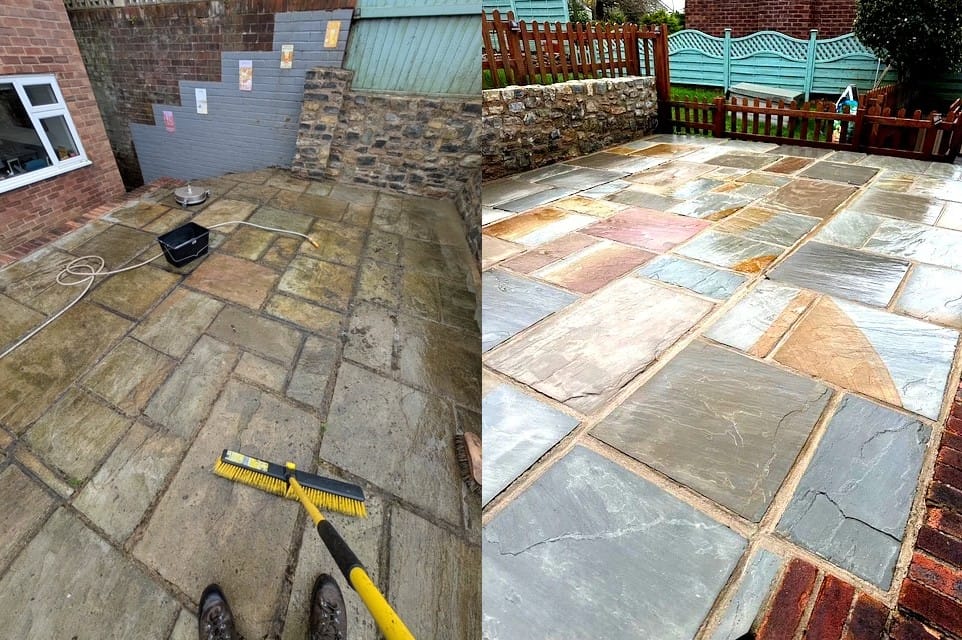 Before and After Patio Cleaning in Thornbury