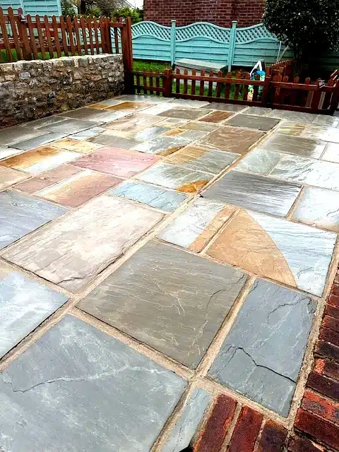 Professional pressure washing of patio slabs in Bristol