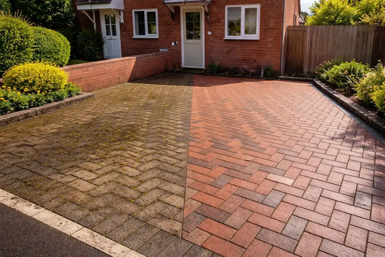 Before & After block paving cleaning bristol