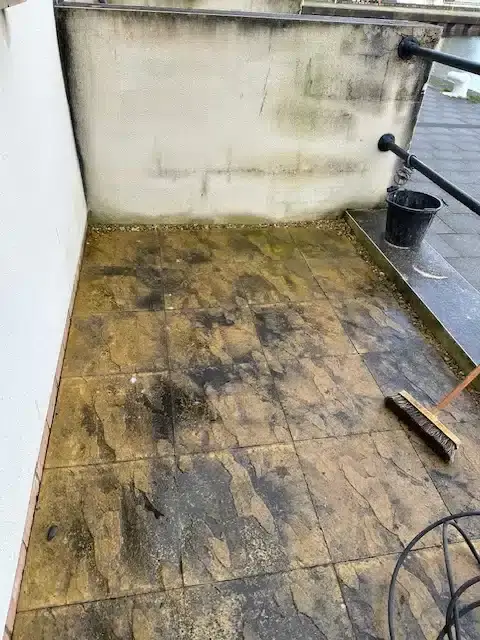 Wet Slippy Patio in Bristol