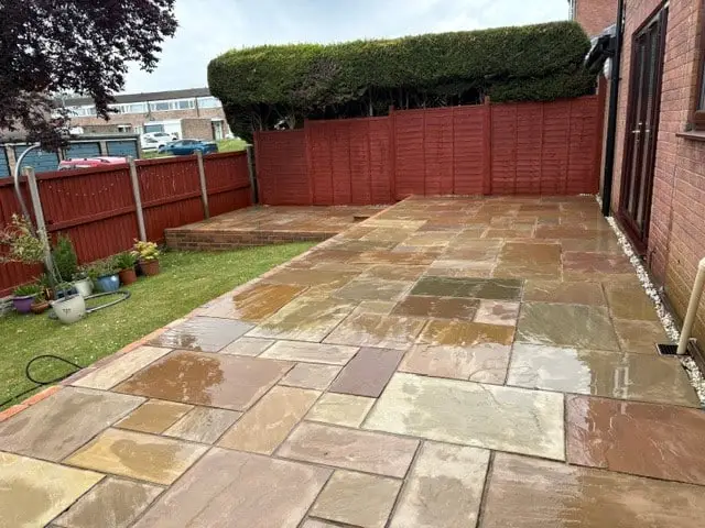 Sandstone patio after professional patio cleaning Bristol